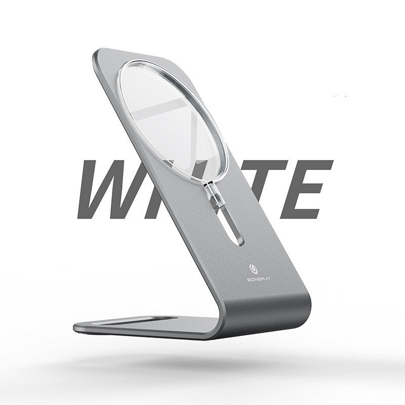Support de chargement magnétique sans fil en alliage d'aluminium pour ordinateur de bureau