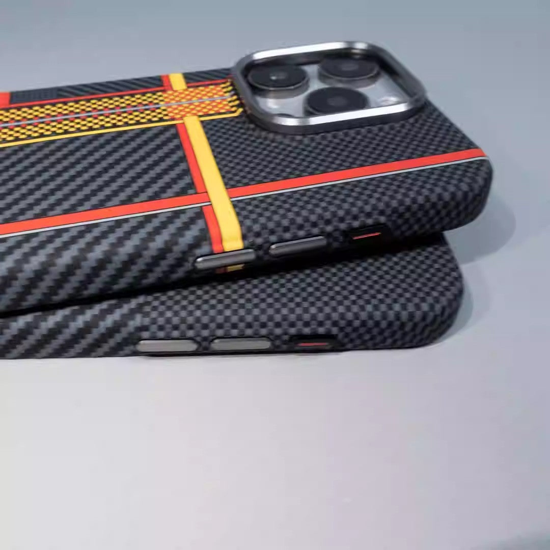 IPhone15 Carbon Fiber Grain Magnetic Phone Case