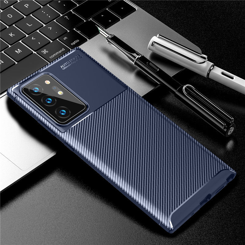 Samsung Note 20/S20 Series Carbon Fiber Business Case – Anti-Fall Soft Cover