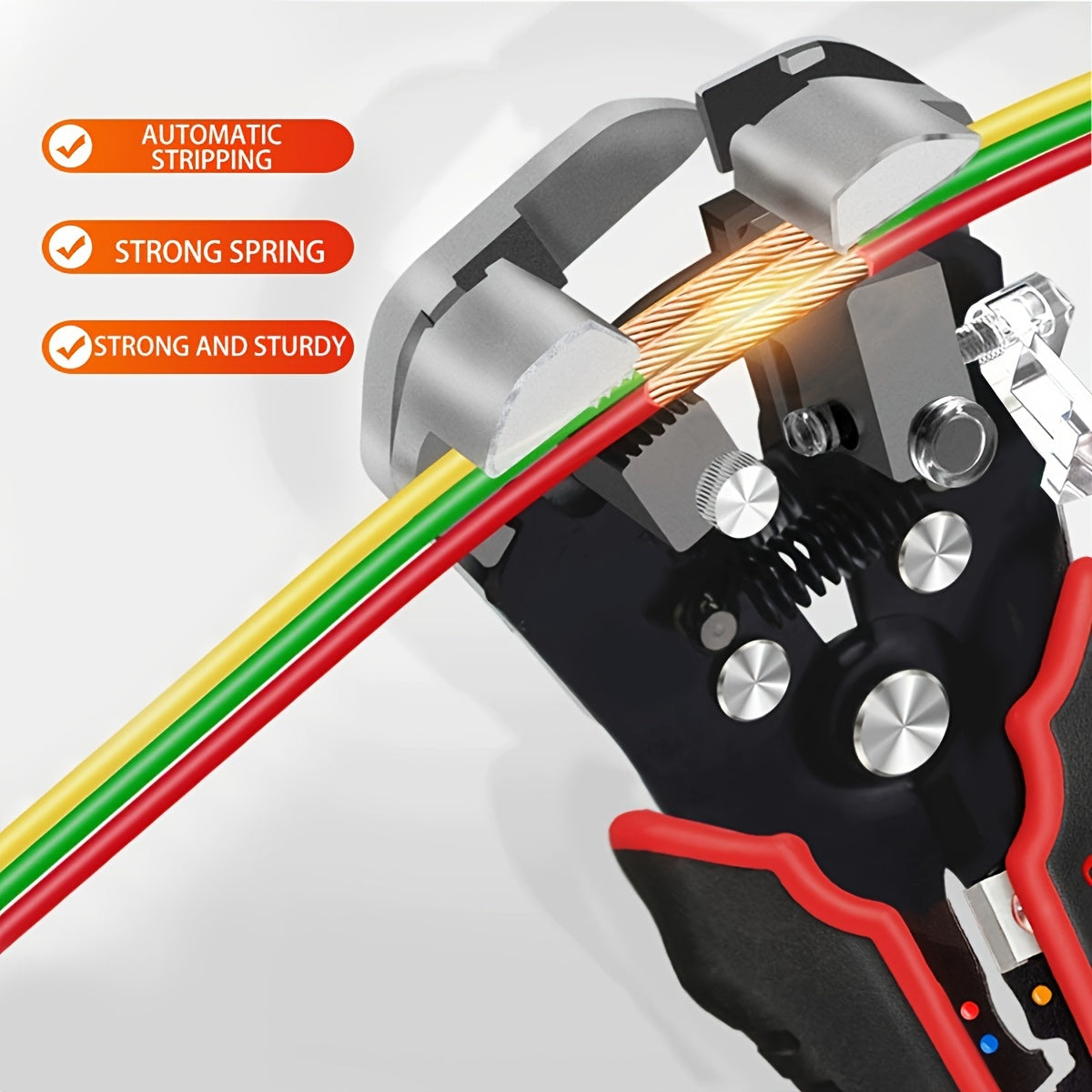Pince à dénuder automatique ultime 1 pièce – Outil multifonction de précision pour dénuder, couper et sertir les fils électriques en toute sécurité et sans effort – Idéal pour les bricoleurs et les électriciens