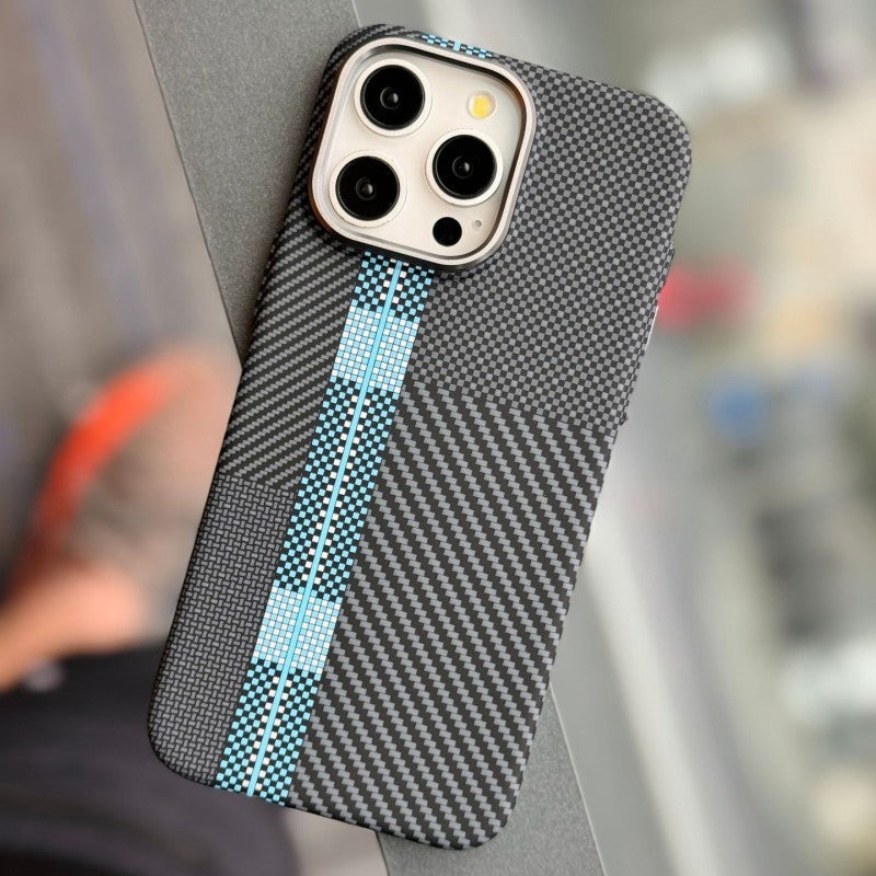 IPhone15 Carbon Fiber Grain Magnetic Phone Case