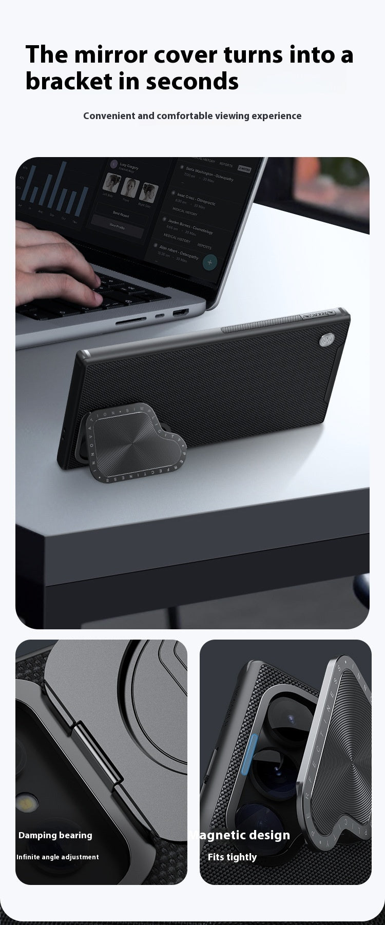 Samsung S24 Ultra Magnetic Case – Privacy Protection with Lens Bracket