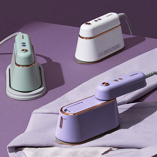 Compact travel steamer that fits in your tech bag alongside your chargers and cables — ideal for business trips.