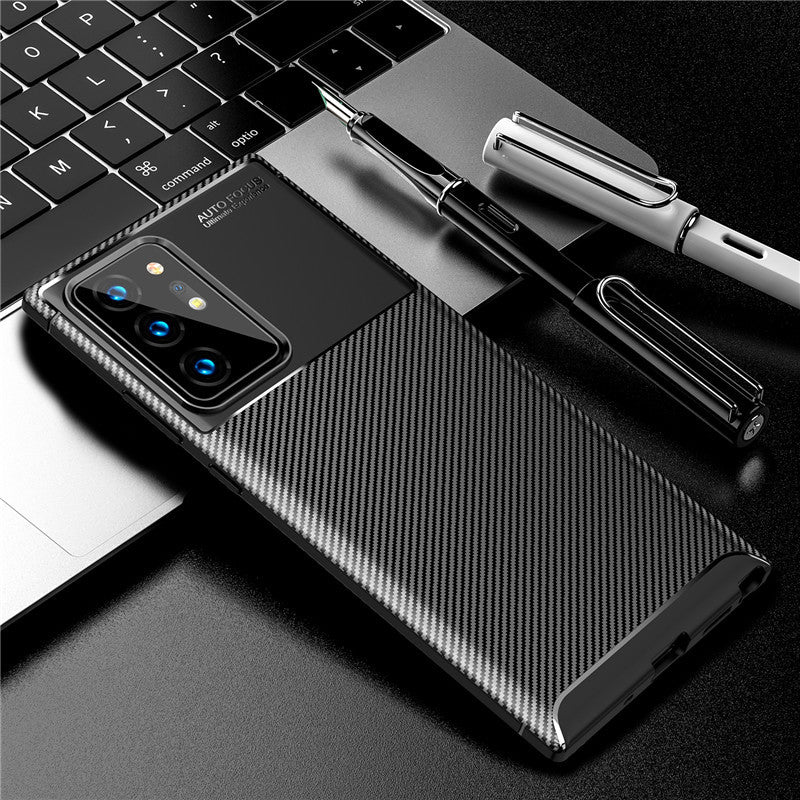 Samsung Note 20/S20 Series Carbon Fiber Business Case – Anti-Fall Soft Cover