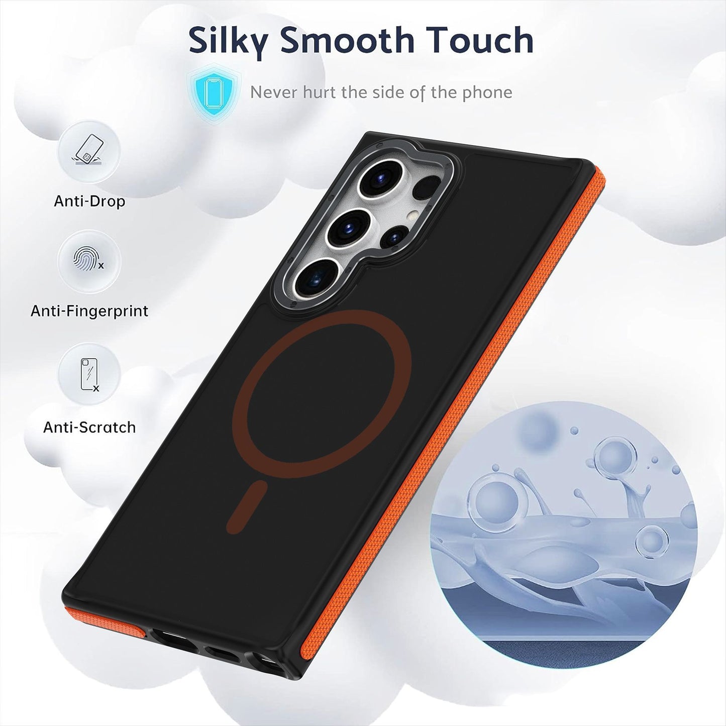 Samsung Series Shockproof Anti-fall Two-color Magnetic Skin Feeling Phone Case