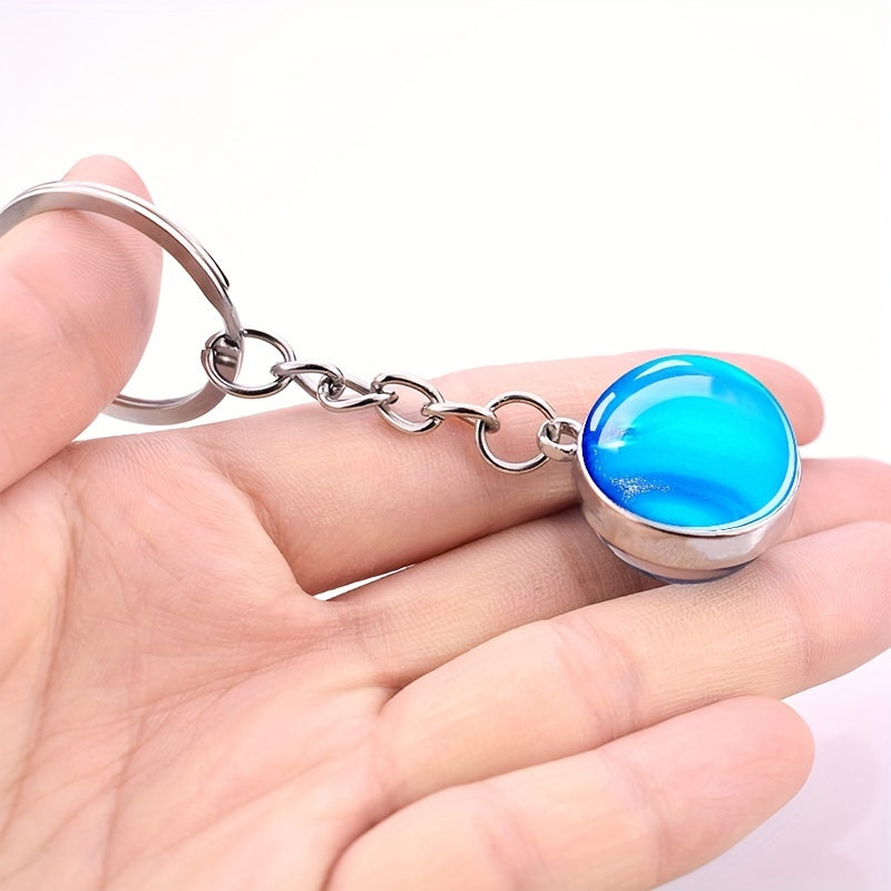 Solar System Planets Keychain - Metal Moon Phase Charm with 8 Planet Designs, Celestial-Themed Gift for Anniversaries, Keys, Wallets & Bags, Celestial Keychain | Metallic Finish | Metal Construction