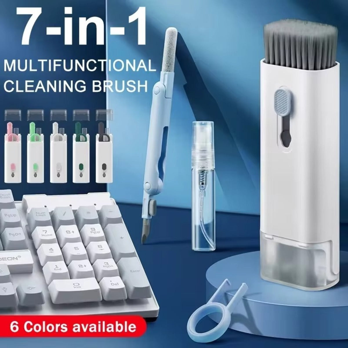Computer Keyboard Cleaner Brush Kit Earphone Cleaning Pen For Headset Keyboard Cleaning Tools Cleaner Keycap Puller Kit , 7 In 1