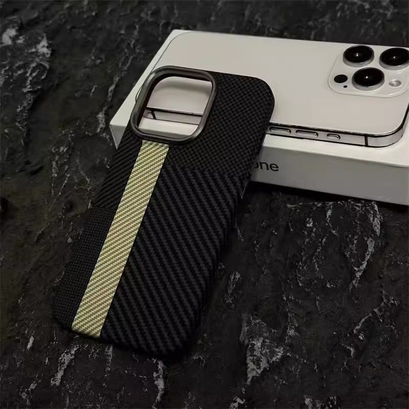 IPhone15 Carbon Fiber Grain Magnetic Phone Case