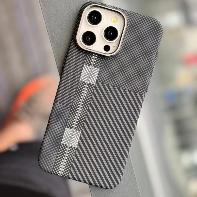 IPhone15 Carbon Fiber Grain Magnetic Phone Case