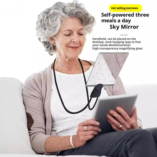 Desktop magnifier stand — useful alongside phone repair and fine detail work.