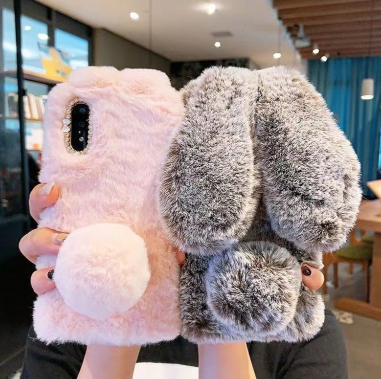 IPHONE 16 / 15 Plush Loving Heart Rabbit Creative Drop-resistant Autumn And Winter Phone Case