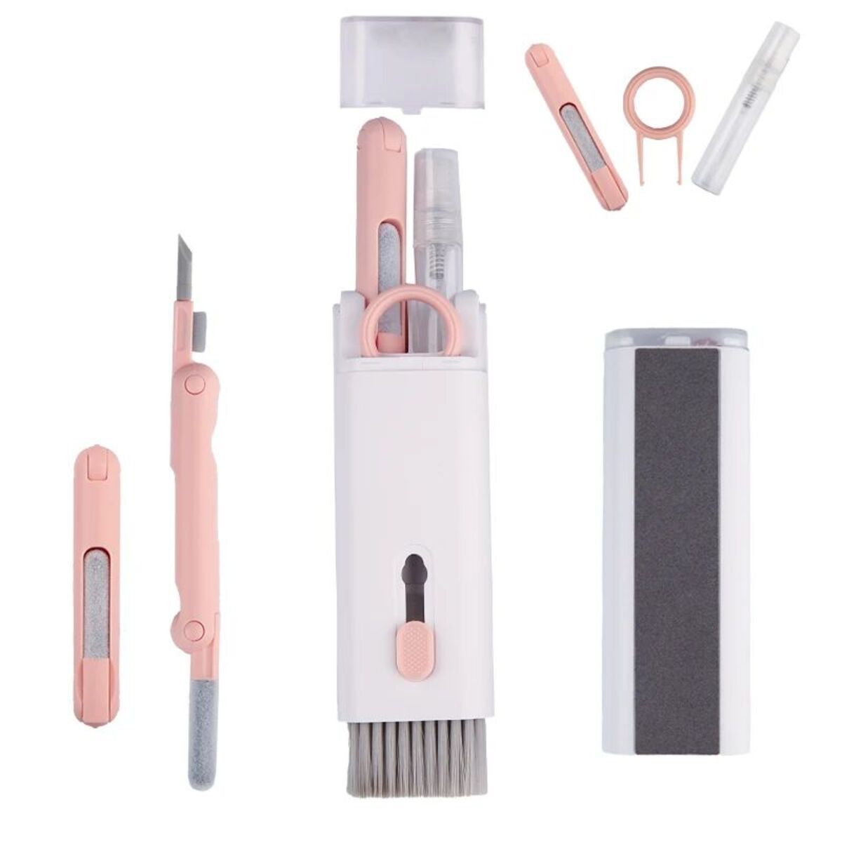 Computer Keyboard Cleaner Brush Kit Earphone Cleaning Pen For Headset Keyboard Cleaning Tools Cleaner Keycap Puller Kit , 7 In 1