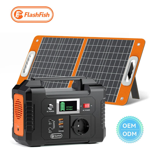Solar power station for charging phones, tablets, and gadgets on the road — built for travel, camping, and off-grid mobile charging.
