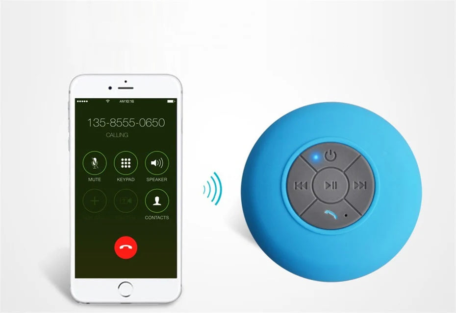 Mini Bluetooth Speaker Shower Subwoofer Waterproof Handsfree Loudspeaker With Suction Cup Mic For Bathroom Pool Beach Car Phone