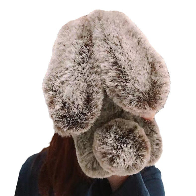 IPHONE 16 / 15 Plush Loving Heart Rabbit Creative Drop-resistant Autumn And Winter Phone Case