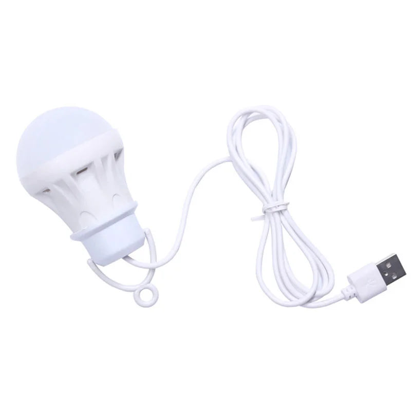 USB LED Light Bulb Portable Camping Light Mini Light Bulb 5V Power Book Light Student Study Table Lamp Outdoor Fishing Lighting
