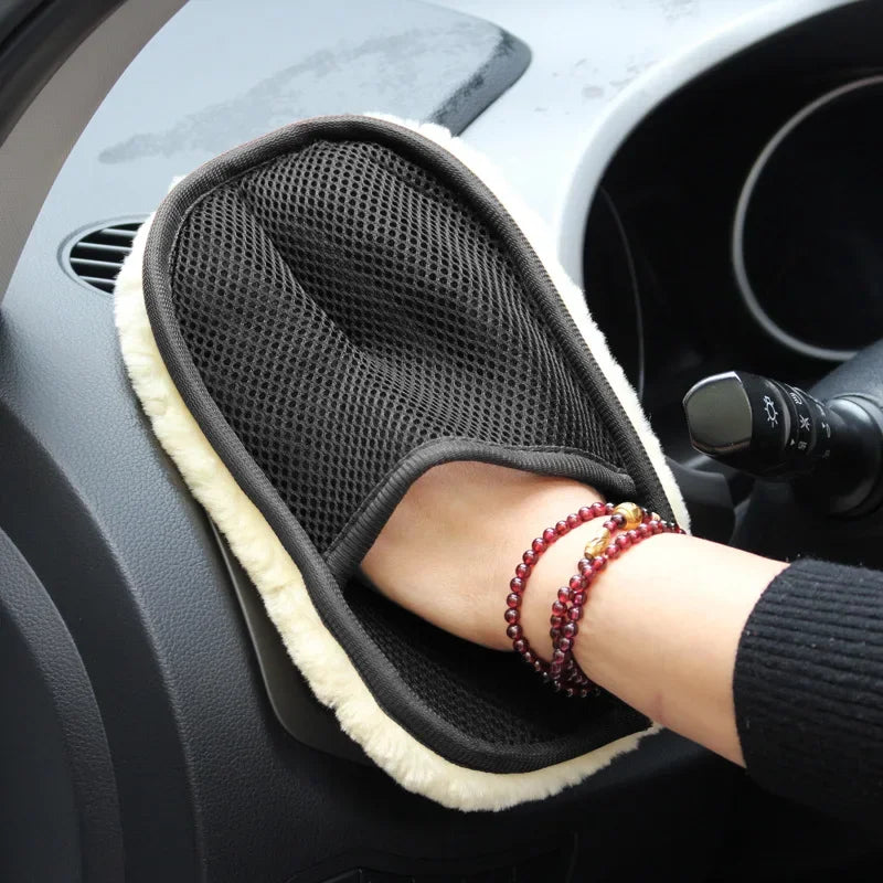 Car Washing  Gloves Thickened Plush Car Wiping Gloves Waxing Polishing Car Cleaning Products