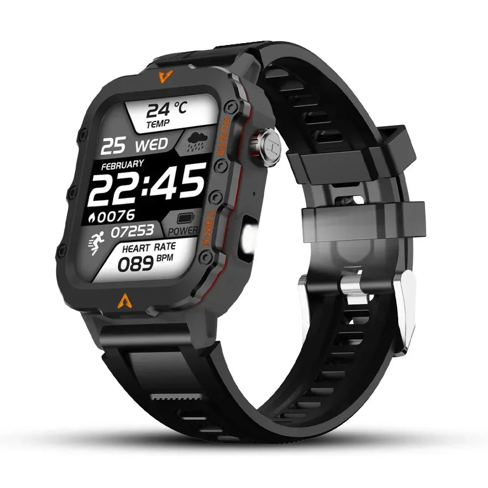 2025 Smartwatch Military Outdoor Sports Watches For Man Woman reloj hombre LED Flahlight Montres Hommes 1.73inch Bluetooth Watch