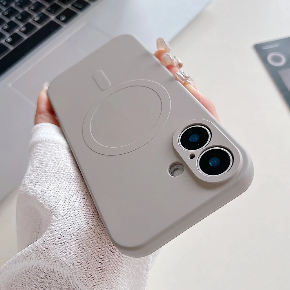 Original Liquid Silicone Magnetic Case For iPhone 16 15 14 Plus 13 12 Mini 11 Pro XS Max For Magsafe Wireless Charge Soft Cover