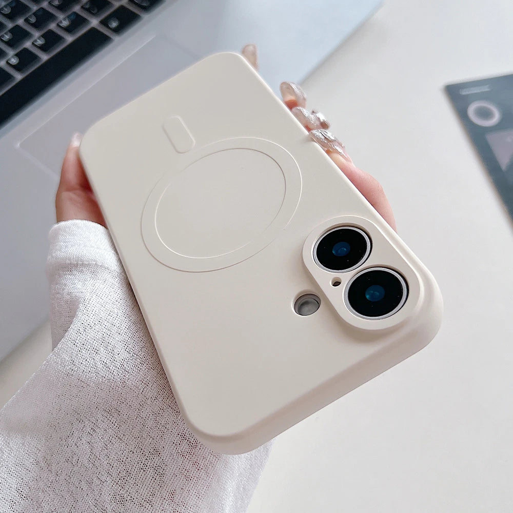 Original Liquid Silicone Magnetic Case For iPhone 16 15 14 Plus 13 12 Mini 11 Pro XS Max For Magsafe Wireless Charge Soft Cover