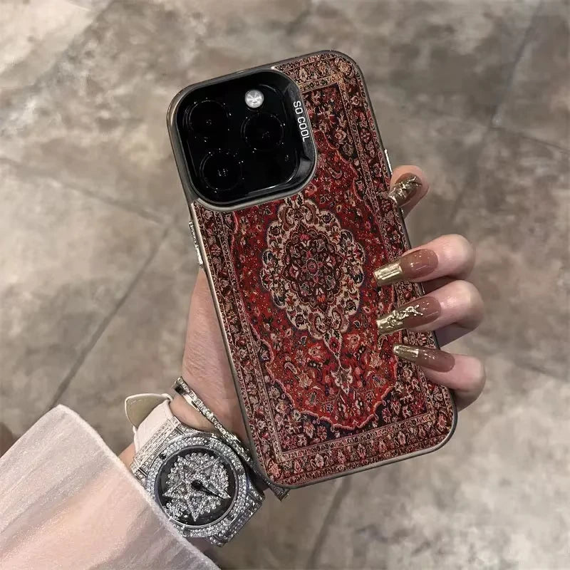 Phone Case For iPhone 16 15 13 11 12 14 Pro Max X XS XR se 2022 7 813 16 Plus Nordic Retro American Ethnic Patterns Back Cover