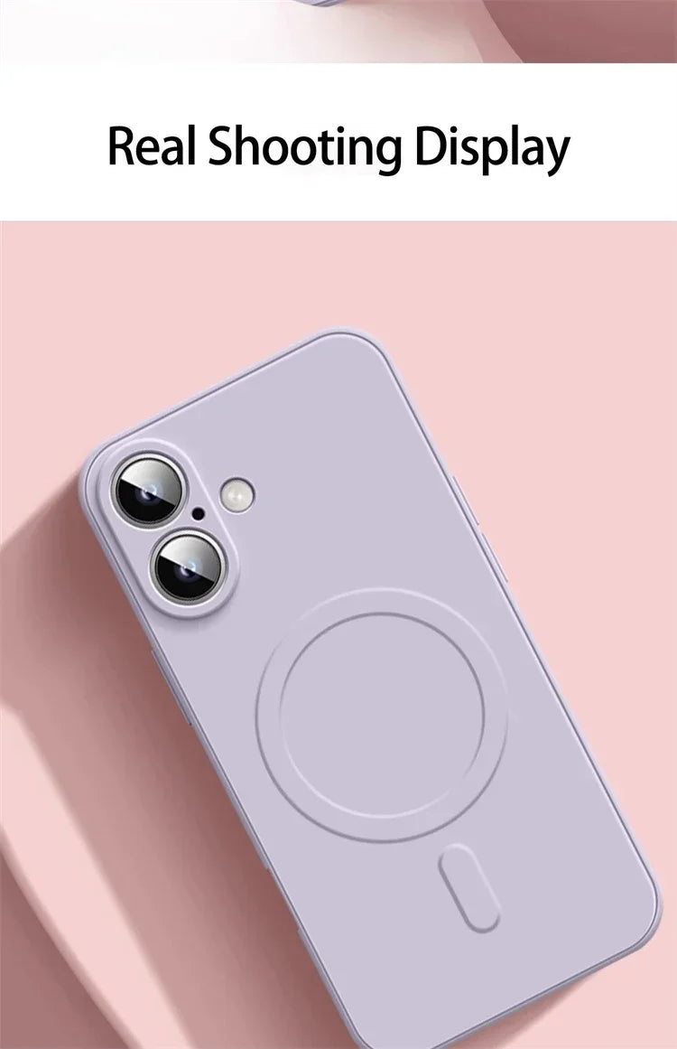 Original Liquid Silicone Magnetic Case For iPhone 16 15 14 Plus 13 12 Mini 11 Pro XS Max For Magsafe Wireless Charge Soft Cover