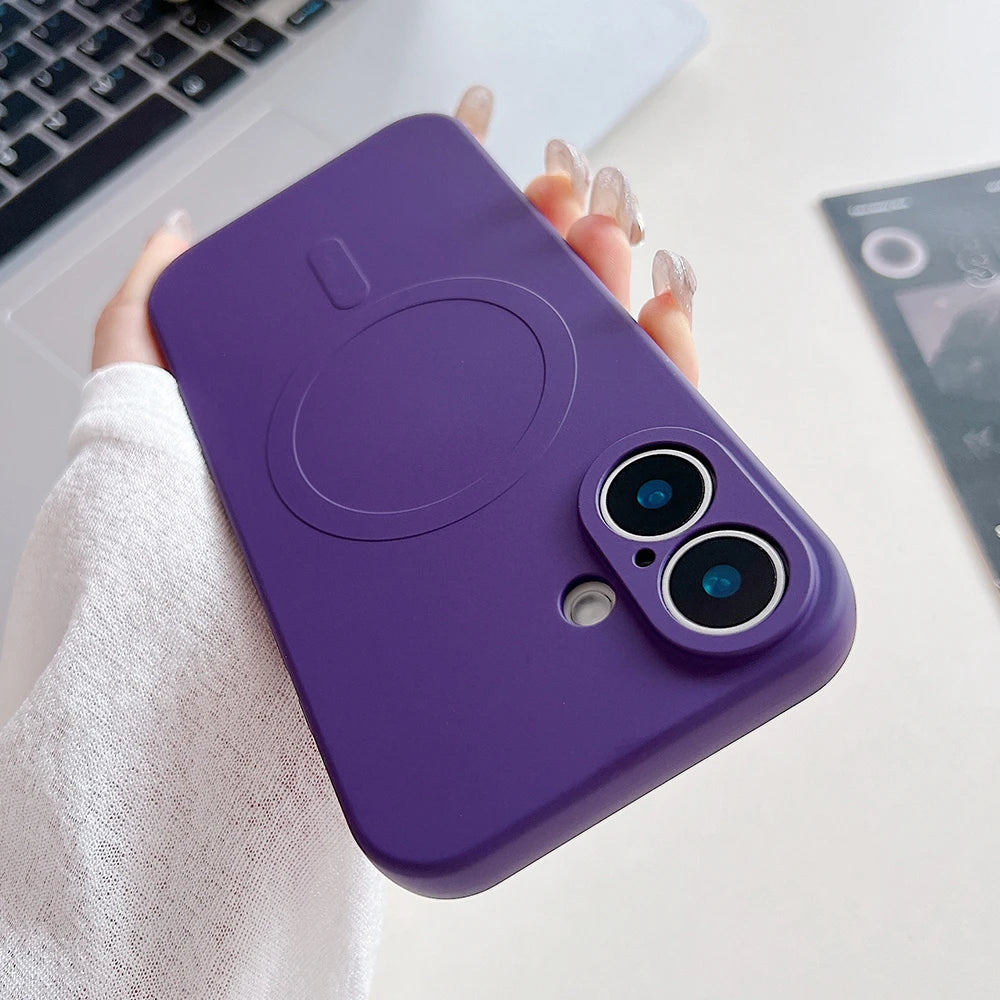 Original Liquid Silicone Magnetic Case For iPhone 16 15 14 Plus 13 12 Mini 11 Pro XS Max For Magsafe Wireless Charge Soft Cover