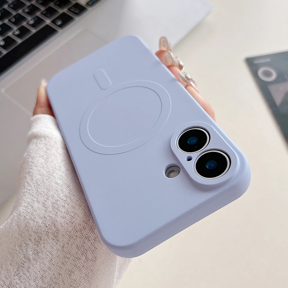 Original Liquid Silicone Magnetic Case For iPhone 16 15 14 Plus 13 12 Mini 11 Pro XS Max For Magsafe Wireless Charge Soft Cover