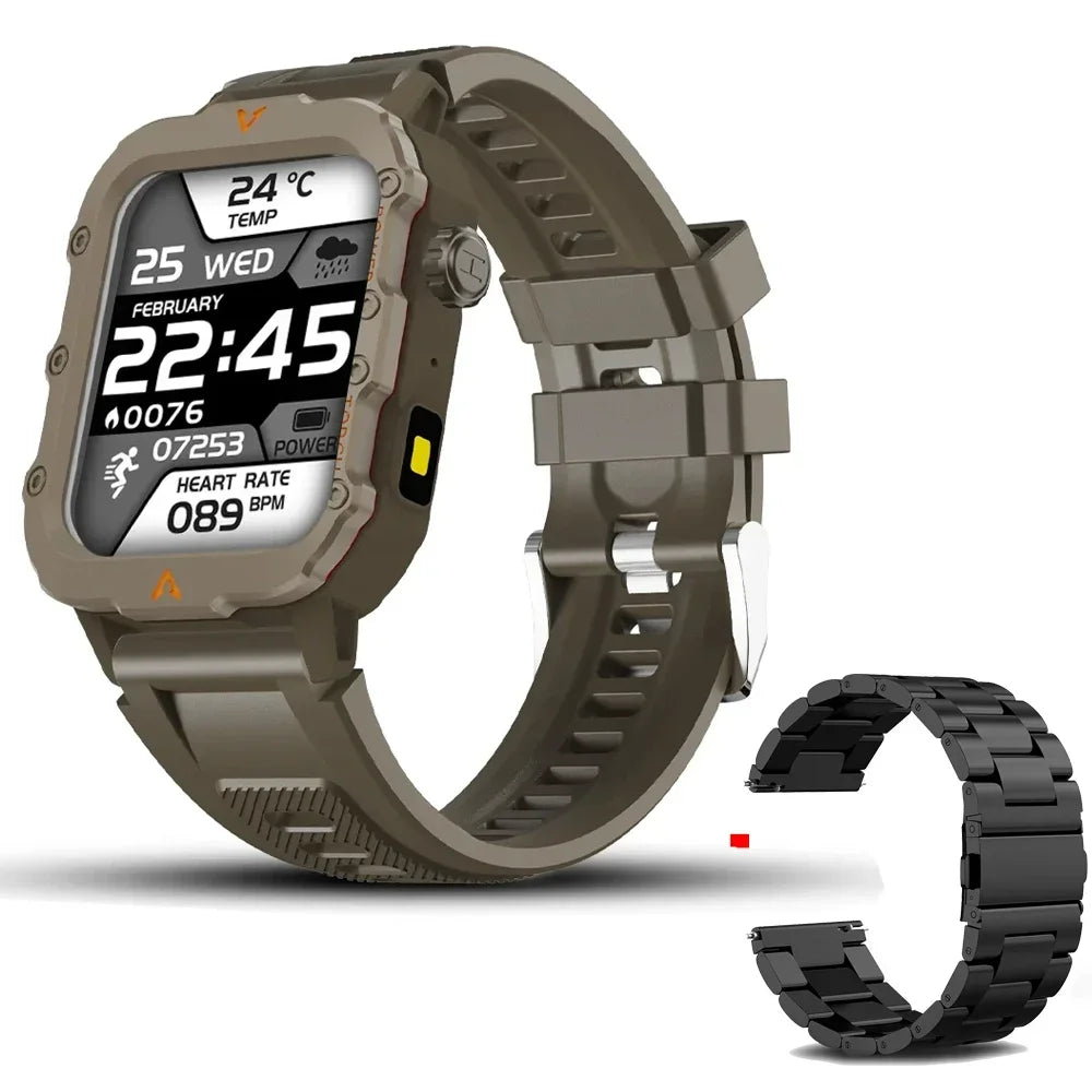 2025 Smartwatch Military Outdoor Sports Watches For Man Woman reloj hombre LED Flahlight Montres Hommes 1.73inch Bluetooth Watch