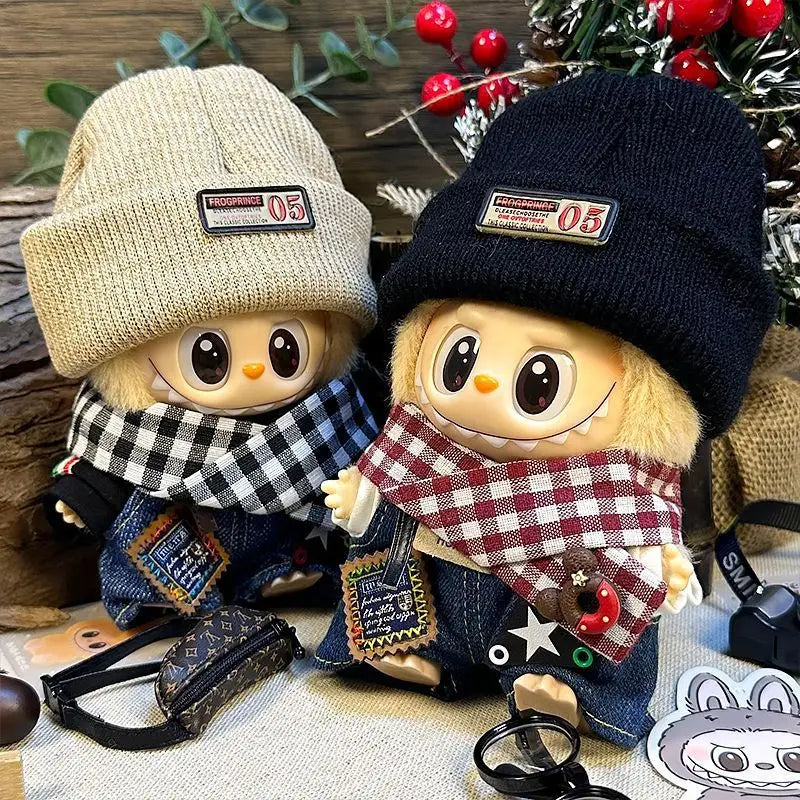 * Labubu  Second-Generation  Cool Hoodie Outfit With Hat  Character Doll Pendant Fashionable Clothing Accessories For Toys