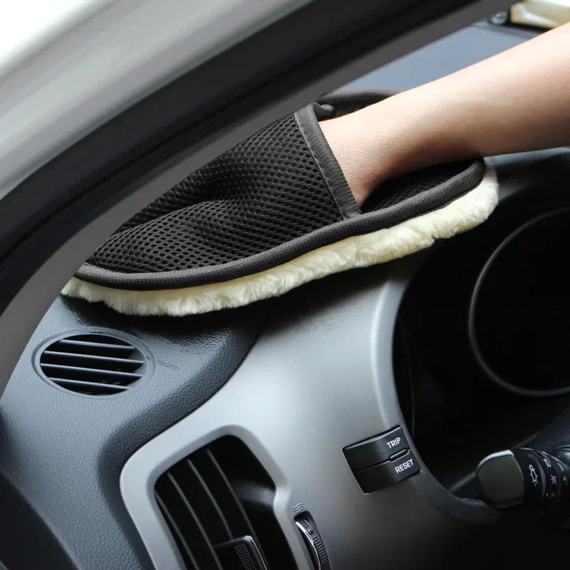 Car Washing  Gloves Thickened Plush Car Wiping Gloves Waxing Polishing Car Cleaning Products