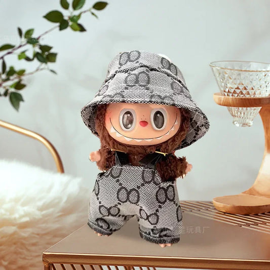 * Labubu V3 Ubranka dla Lalki DIY Akcesoria do Makaroników Siedzącego na Impr Rybacki Ogrodniczki i Spodnie Garnitur Lalka Labbubu