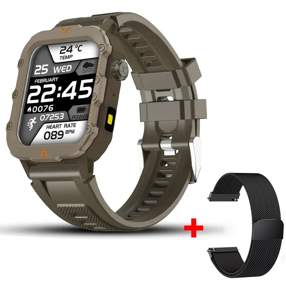 2025 Smartwatch Military Outdoor Sports Watches For Man Woman reloj hombre LED Flahlight Montres Hommes 1.73inch Bluetooth Watch