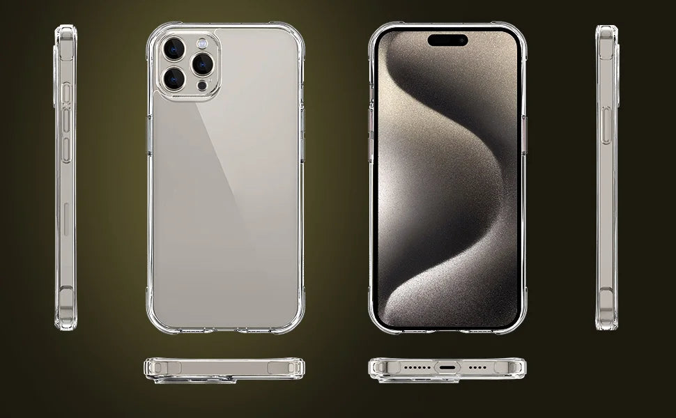 For iPhone 17 16 15 Pro Max Phone Case For iPhone 16 15 14 13 Mini 12 11 Pro Transparent Case iPhone16 Plus Cover