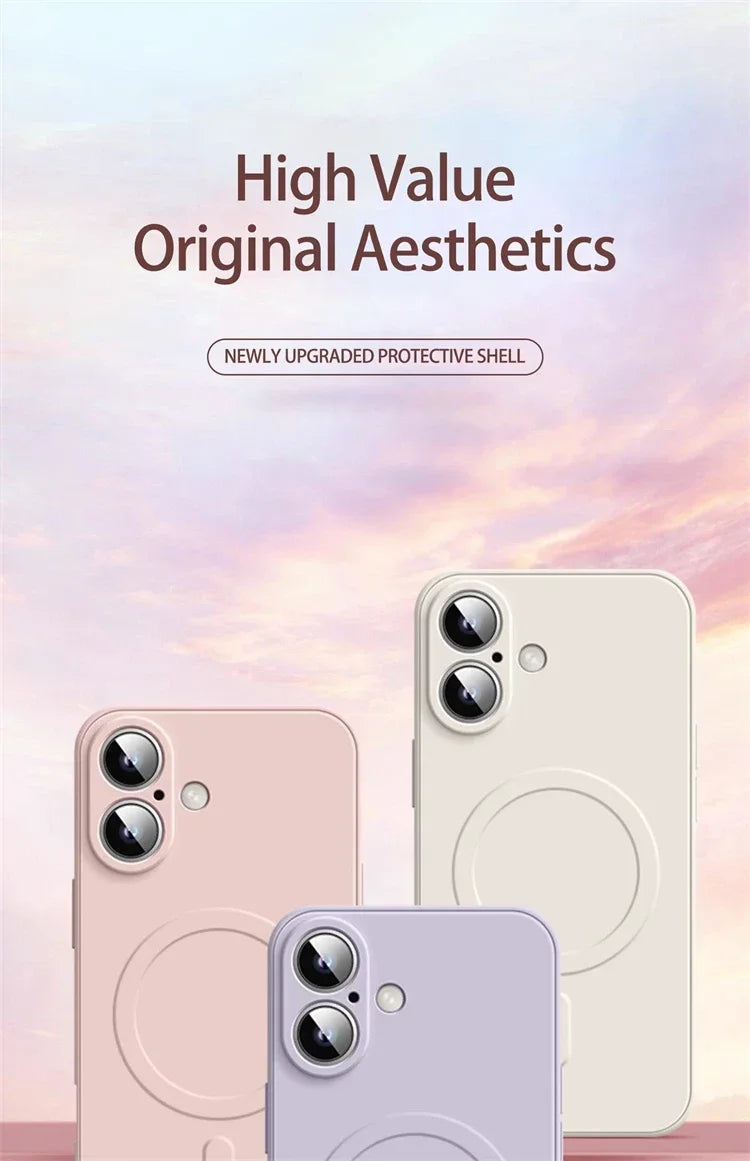 Original Liquid Silicone Magnetic Case For iPhone 16 15 14 Plus 13 12 Mini 11 Pro XS Max For Magsafe Wireless Charge Soft Cover