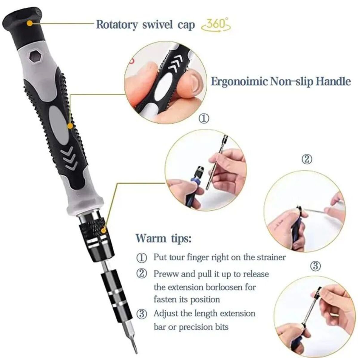 Precision Screwdriver Set,  115 In 1,  Super Durable Mini Professional Magnetic Repair Tool Kit, Small Screwdriver For Phone, Computer, Watch, Laptop, Macbook, Eyeglass, Electronic