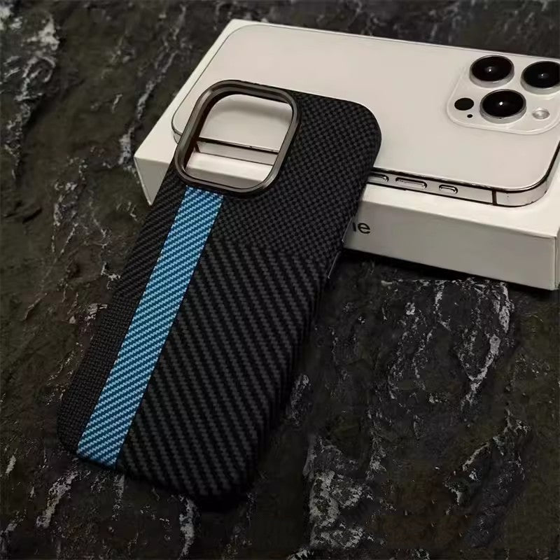IPhone15 Carbon Fiber Grain Magnetic Phone Case