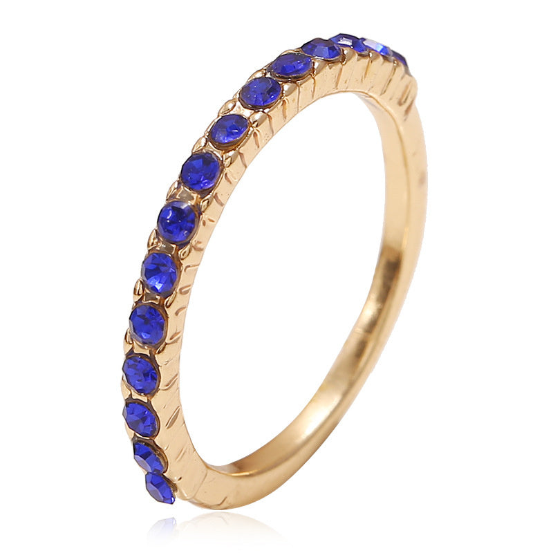 Fashion Personality Diamond Simple Retro Trendy Ring