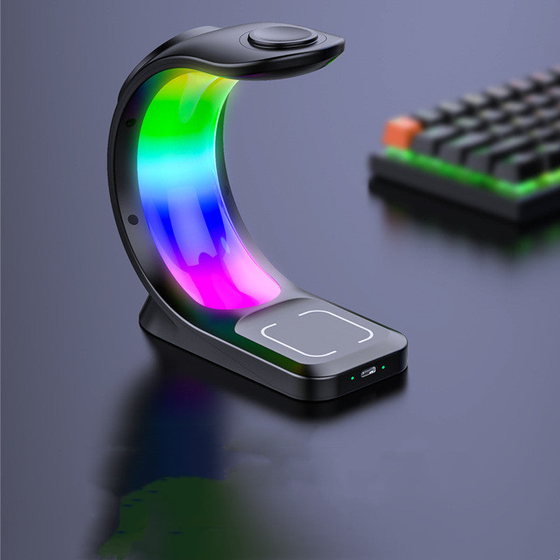 Magnetic Wireless Charger  Fast Charging For Smart Phone Atmosphere Light Charging Station For Airpods Pro I-phone Watch