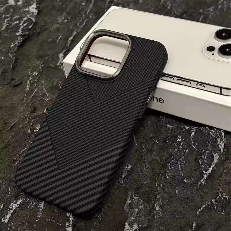 IPhone15 Carbon Fiber Grain Magnetic Phone Case