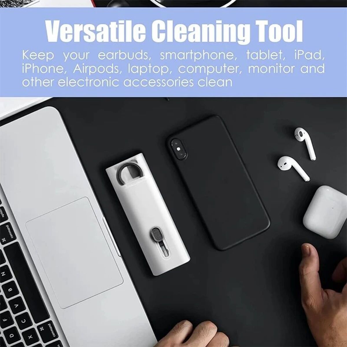 Computer Keyboard Cleaner Brush Kit Earphone Cleaning Pen For Headset Keyboard Cleaning Tools Cleaner Keycap Puller Kit , 7 In 1