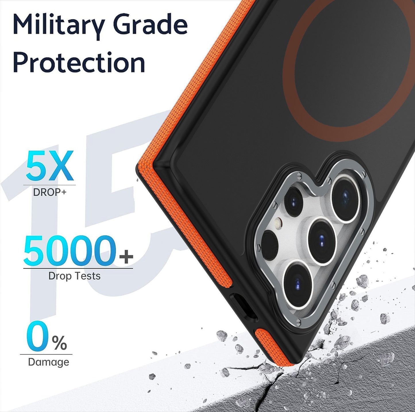 Samsung Series Shockproof Anti-fall Two-color Magnetic Skin Feeling Phone Case